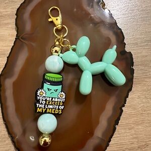 Mint Green Balloon Dog Keychain